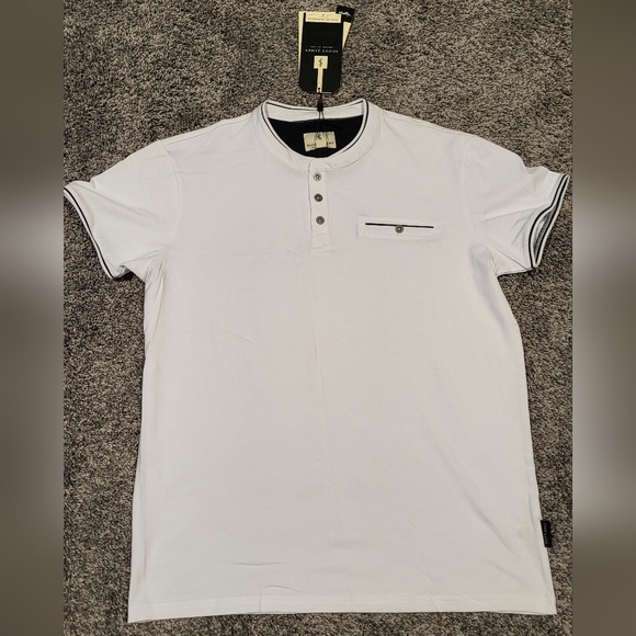 Scott James Mens Designer White Tee- Size Large - Picture 1 of 4